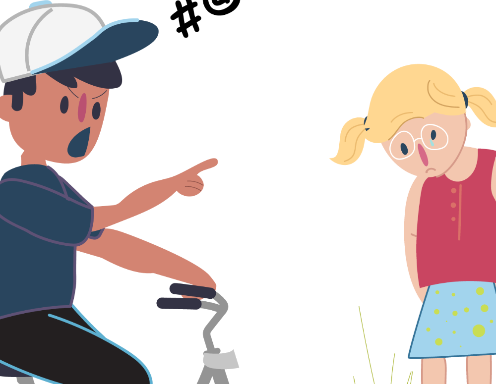Child teasing child
